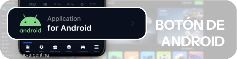 Botón que dice “descargar 1win para Android”